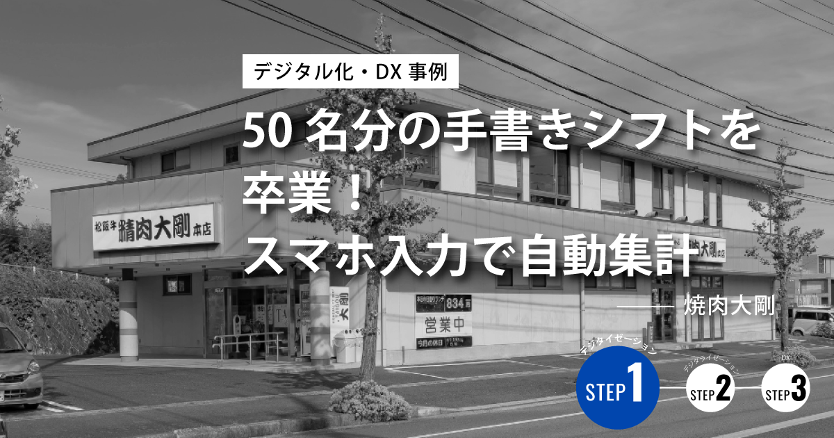 デジタル化・DX事例 手書きシフト表を卒業